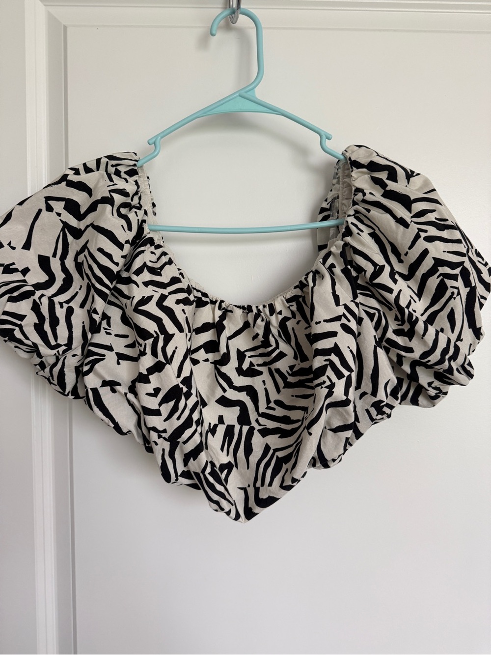 Black and White Printed Two-Piece Set | Zebra Two-Piece Crop Top and Skirt Set - Picture 2 of 4